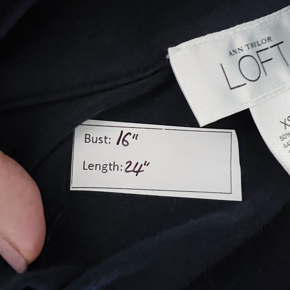 Ann Taylor LOFT Navy Embroidered Wrap Top - Picture 7 of 7